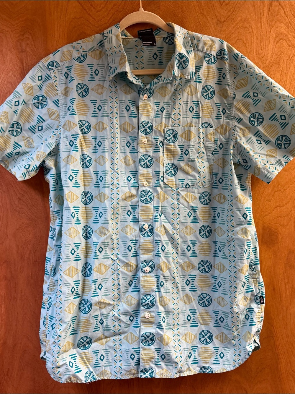 The North Face Button Up Shirt Mens X Large Baytrail  Tribal  Blue